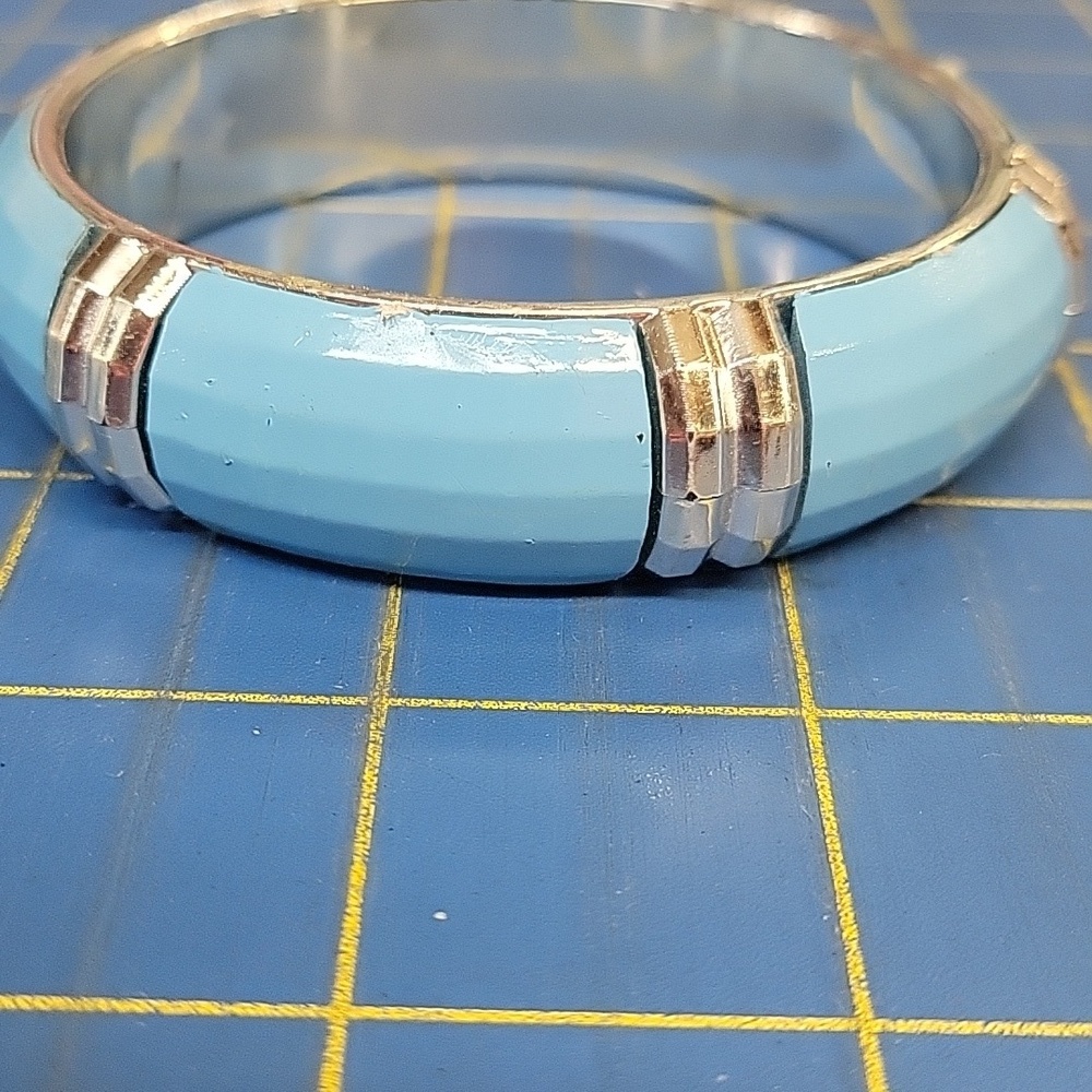 Blue & Silver Bangle Bracelet